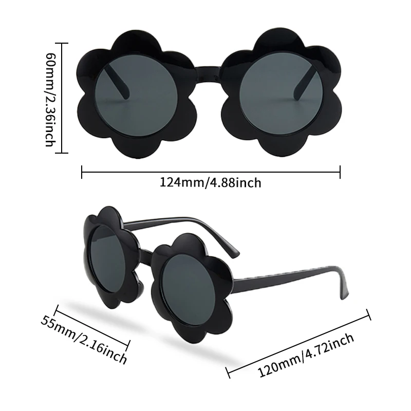 Children Fashion Sunglasses UV400 Girls Boys Round Square Sun Flowers Sunglasses Kids Sun Glasses
