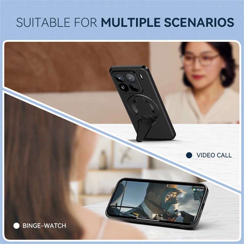 Luxury Folding Magnetic Phone Case with Camera Protection and Solid Color Design