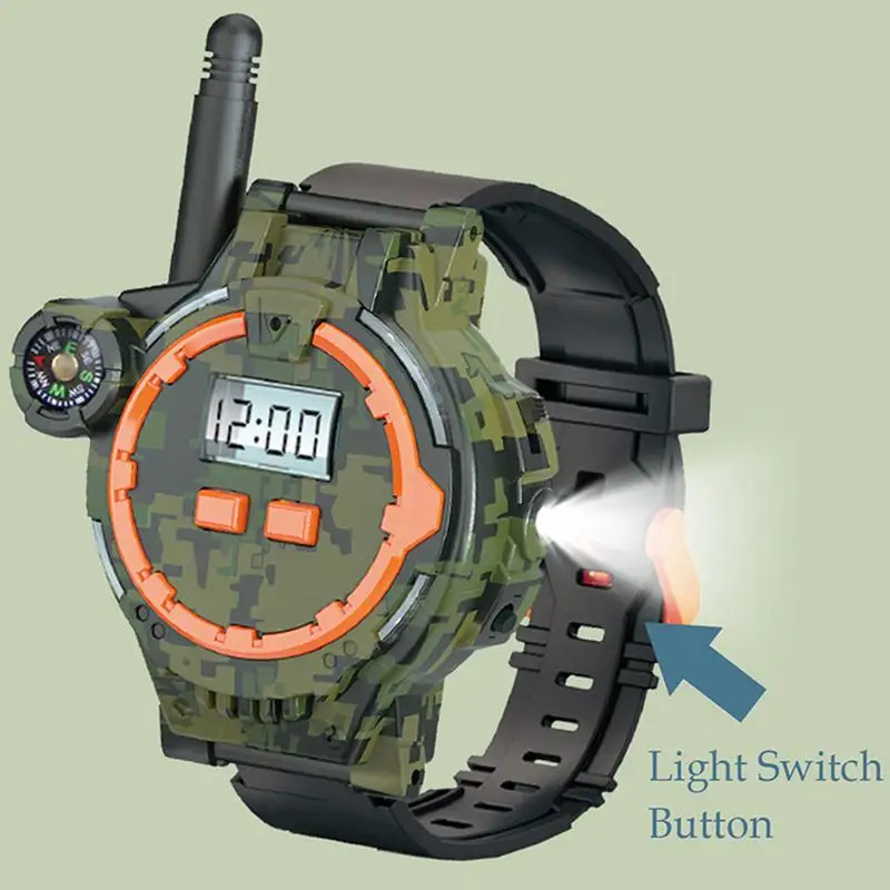 Outdoor Walky Talkies Rechargeable Interphone Toy For Children Green Walkie Talkies Watch For Park Travel Camping Adventures 5