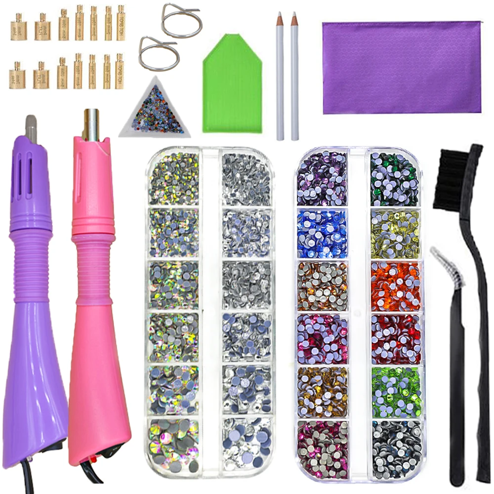 Hot Fix Rhinestone Hotfix Applicator 7 Tips Crystal Glass Fix Rhinestone Iron-on Wand Strass