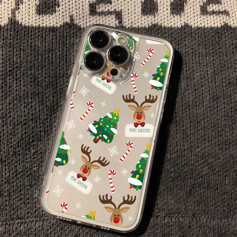Festive Christmas Elk and Snowman Santa Claus Phone Case Cover
