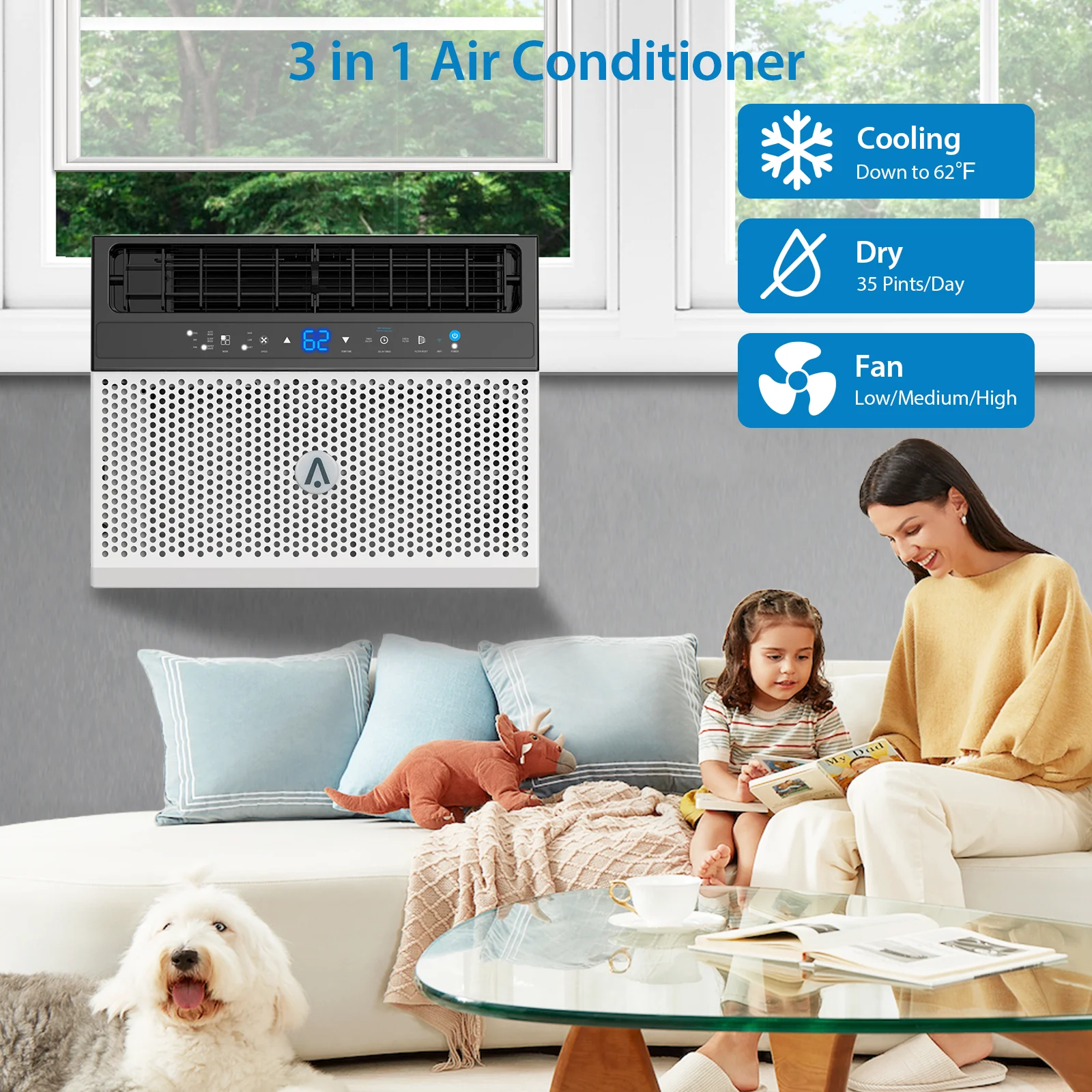 6000 BTU Window Air Conditioner With Washable Filter, Remote Control, Quiet Operation,Fan,Cools Up to 269 Square Feet, 115V/60Hz 5