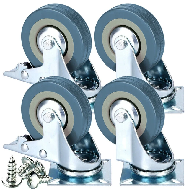 4PCS 2 inch Heavy Duty Casters Lockable Bearing Caster Wheels with Brakes Swivel Casters for Furniture and Workbench