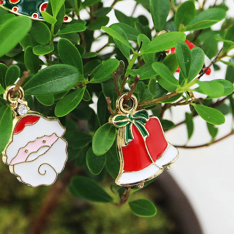 (20PCS/pack)Mini Metal Pendants Hanging Christmas Decoration Crafts Xmas Tree Elements Children Handmade Accessories