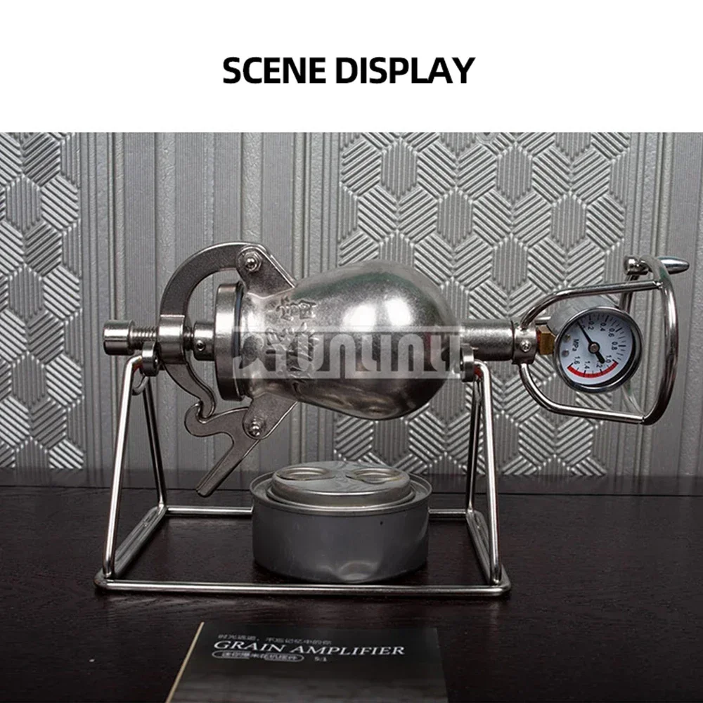 New 230ml Hand Popcorn Machine Stainless Steel Mini Popcorn Puffing Machine Puffed Rice Corn