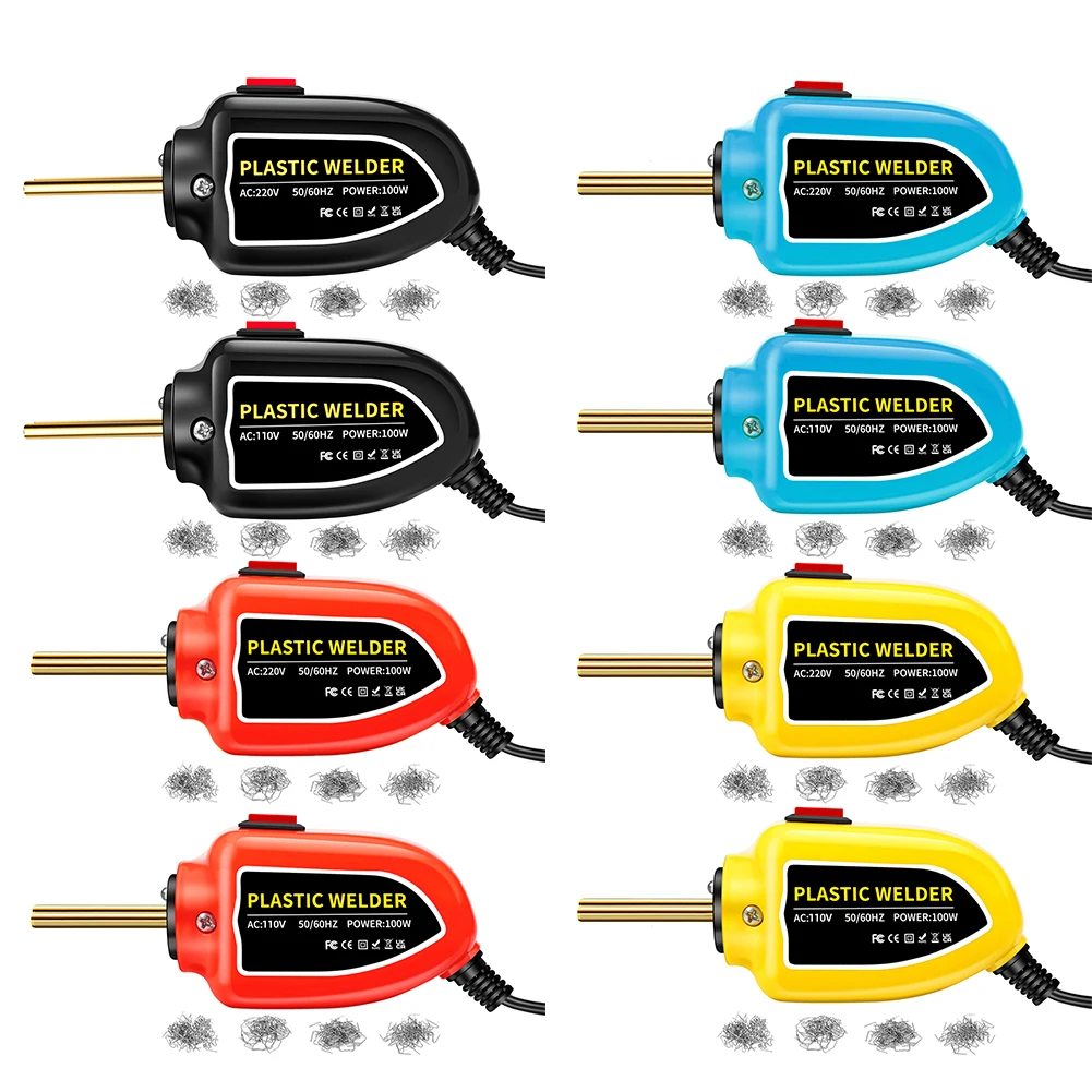 100W 플라스틱 용접기 PVC 용접건 400개 스테이플 포함 핫 스테이플러 플라스틱 용접 키트 자동차 범퍼 수리 키트
