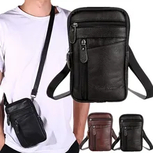 

Men's Crossbody Genuine Leather Waist Packs Phone Pouch Bags Waist Bag Male Small Chest Shoulder Belt Bag