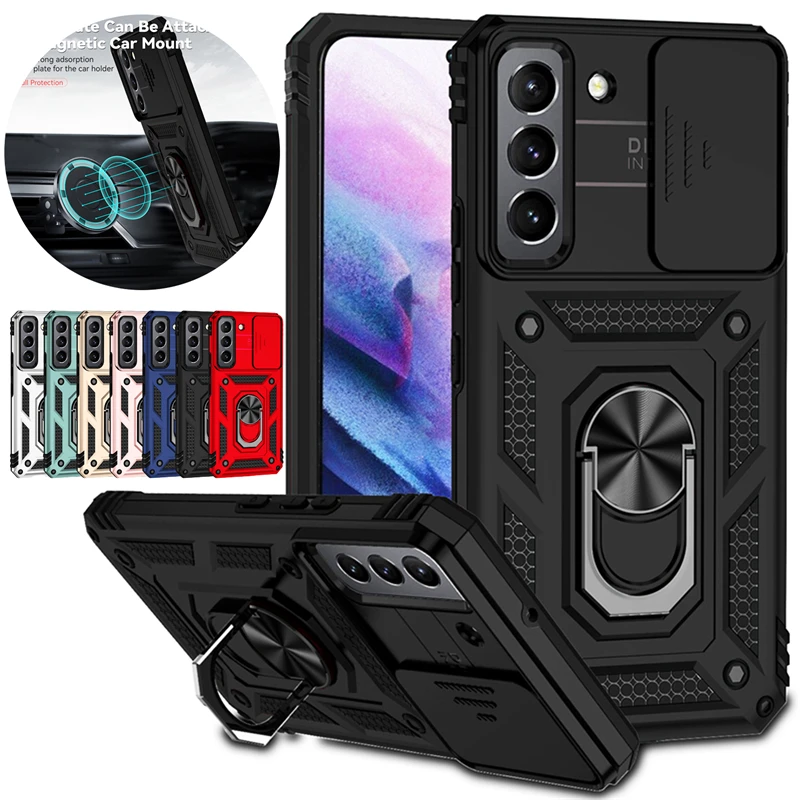 Per Samsung Galaxy S10 S21 S22 Plus Custodia Armor Car Magnetic Holder Ring Phone Case Per Samsung S21 S22 Ultra S20 Fe Cover Posteriore