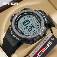 SANDA 2140 Military Display Alarm Clock Shockproof Digital Mens Wristwatch Luxury Waterproof Sport Watch for Men Reloj Hombre