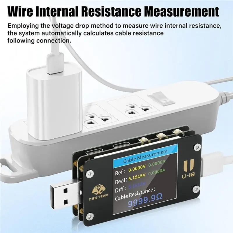 Testeur USB C 1.77" TFT Multimètre Voltmètre Ampèremètre Puissance