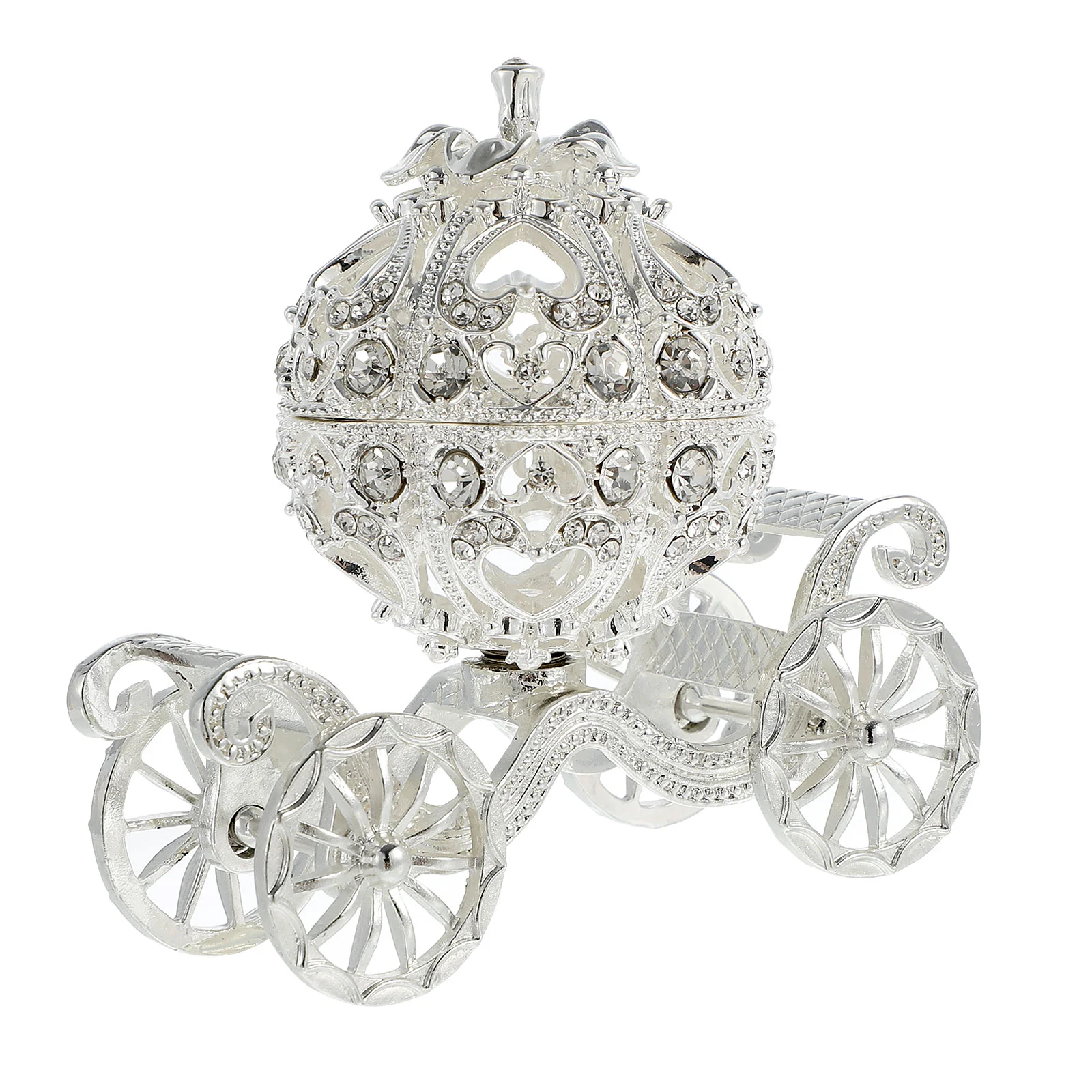 

Pumpkin Carriage Box Birthday Alloy Earrings Trinket Box Centerpiece Tabletop Decoration Vintage Carriage Decoration