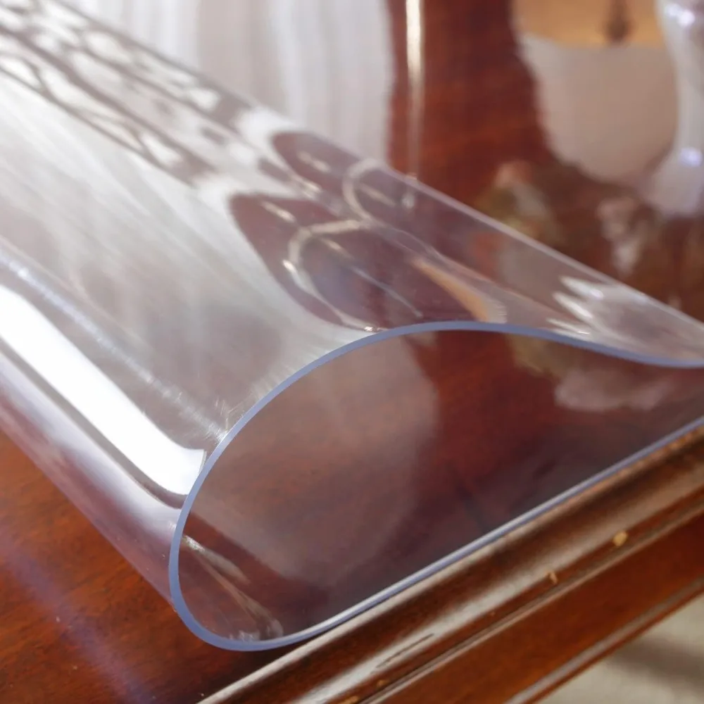 1pc 2mm Transparent Tablecloth Table Mat, 2mm Thick Waterproof, Transparent Table Mat, Suitable For Dining Table, Coffee
