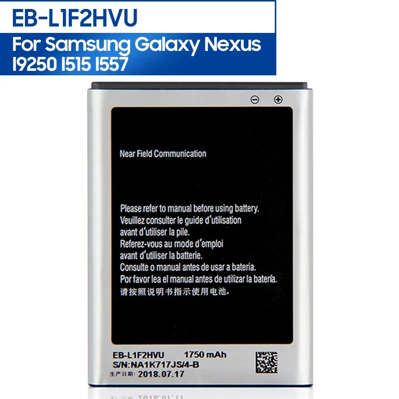 Новая запасная аккумуляторная батарея для Samsung Galaxy Nexus I9250 I515 I557, аккумуляторная батарея, 1750 мАч