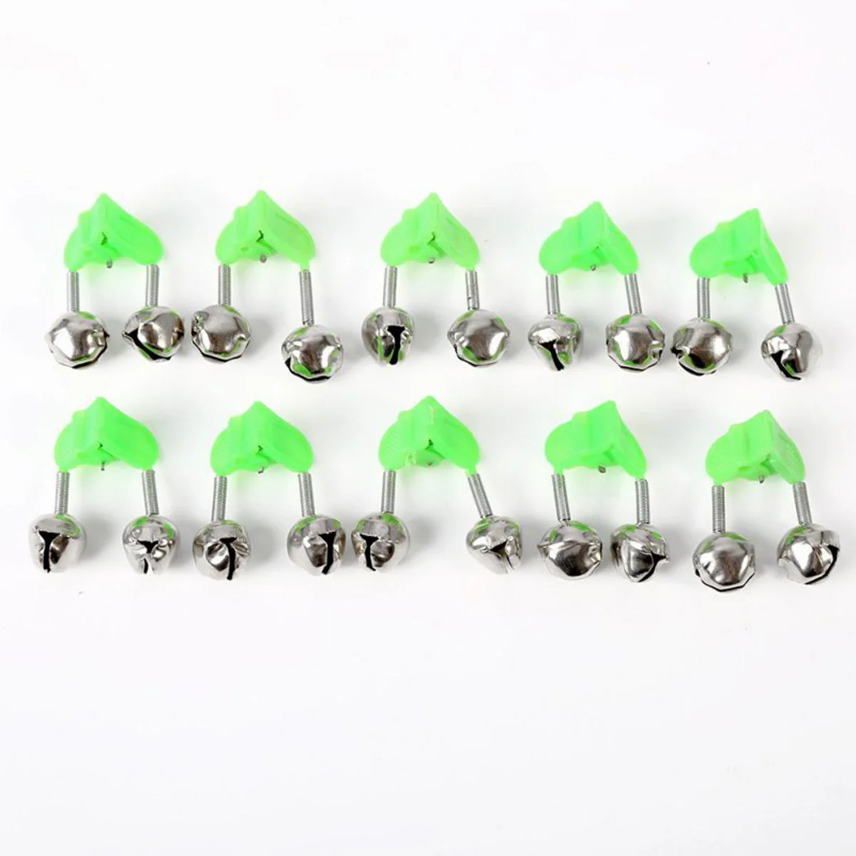 

40pcs Fishing Rod Alarm Clip Style Dual Alert Bells Rod Clamp Tip Clip Twin Bells