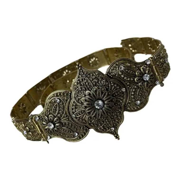 P9FE Aufwändige Kette, kaukasische Taillenkette, geschnitzte florale Taillenkette, Bauchkette – Detail 10