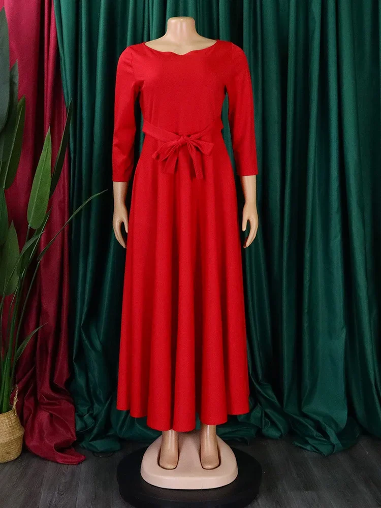 Wmstar Dresses for Women S-3XL Long Sleeve Fashion Elegant Bandage Maxi Dress Fall Clothes Office Lady Wholesale Dropshipping