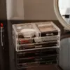 Acrylic Transparent Makeup Drawer Organizer Desktop Cosmetic Storage Box Lipstick Jewelry Make Up Brush Holder Storage Cases 3