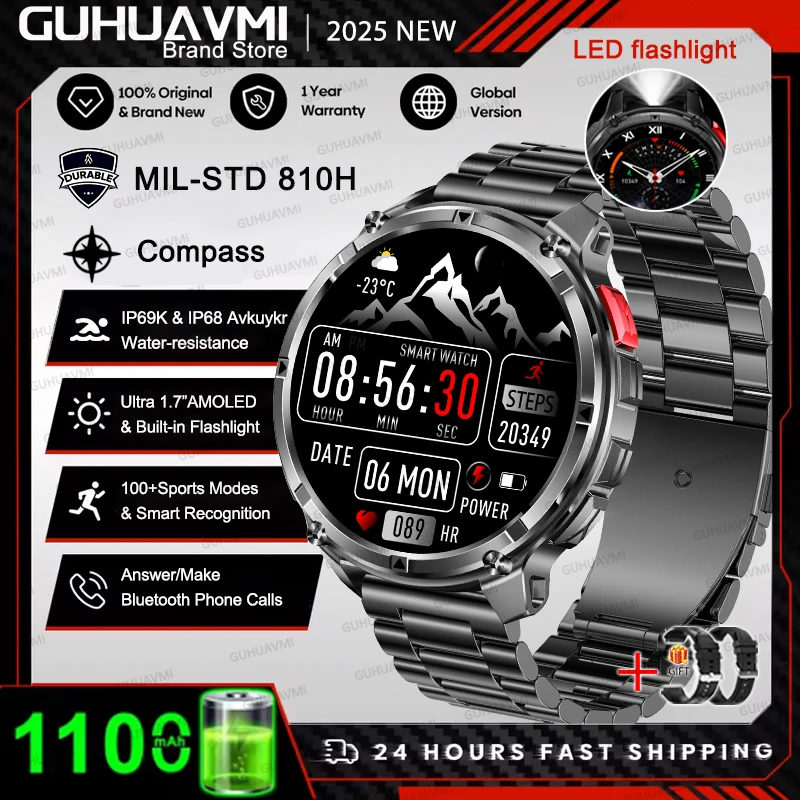 ตัวเลือกสินค้า สมาร์ทวอทช์ GPS กันน้ำ 10ATM สำหรับผู้ชาย