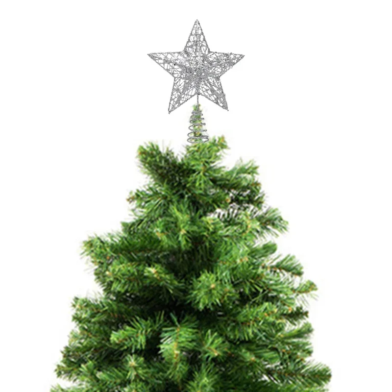 Description Picture 6 of item1pc Gold Glitter Christmas Tree Topper Christmas Decorations For Home 2024 Xmas Tree Ornaments Navidad Natal New Year Gift 2025