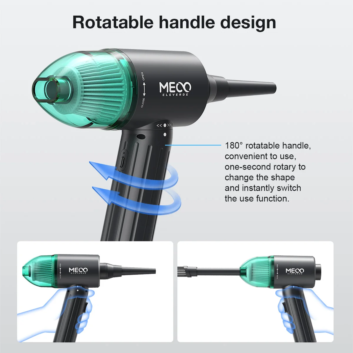 MECO ELEVERDE ME-CR2 Aktualisiert 4 in 1 Home Auto Staubsauger Elektrische  Luft Gebläse Handheld Vakuum Air Duster PC Laptop tastatur