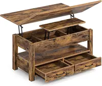 Multi-Function Convertible Coffee Table with Drawers and Hidden Compartment CoffeeTableConverts to Dining Table for Living Room 1
