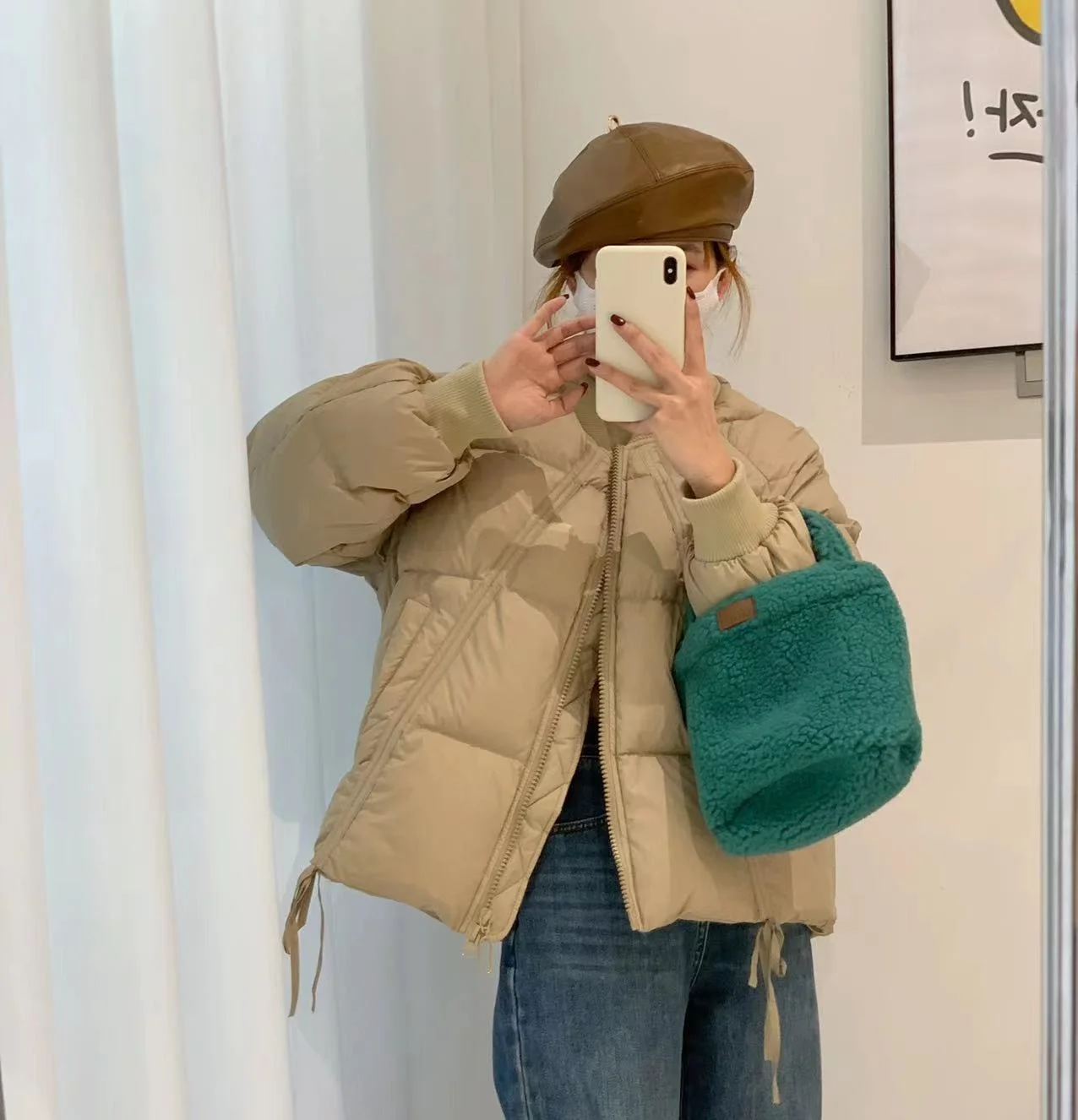 thumbnail image 1 of Chaqueta de plumón para mujer, chaqueta de plumón de pato 90% gruesa, cuello de béisbol coreano, diseño con cordón, nueva moda callejera 2024, parkas casuales, 1 of 5