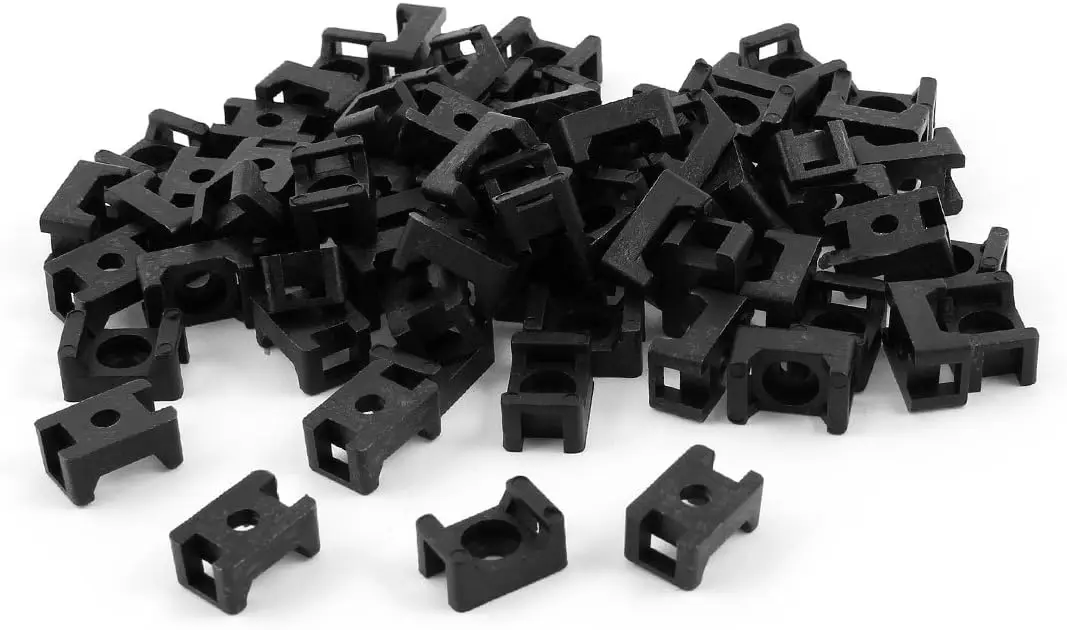 

Tcenofoxy Plastic Wire Cable Tie Mount Holder, 5 mm Width, Black, 100 Piece