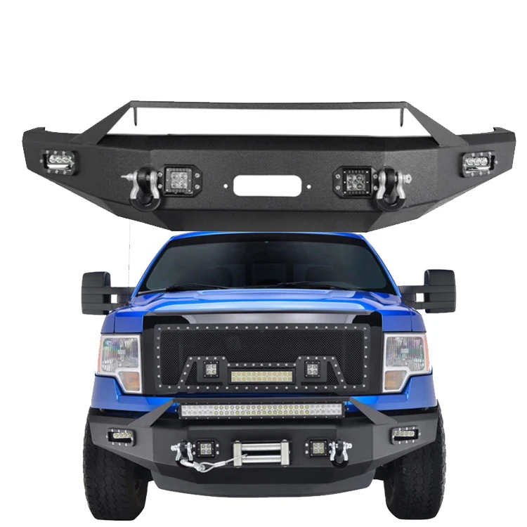 

2009-2014 Front Bumper Body Kit Offroad Accessories Pickup Truck Auto Parts with Led LightSteel for F150