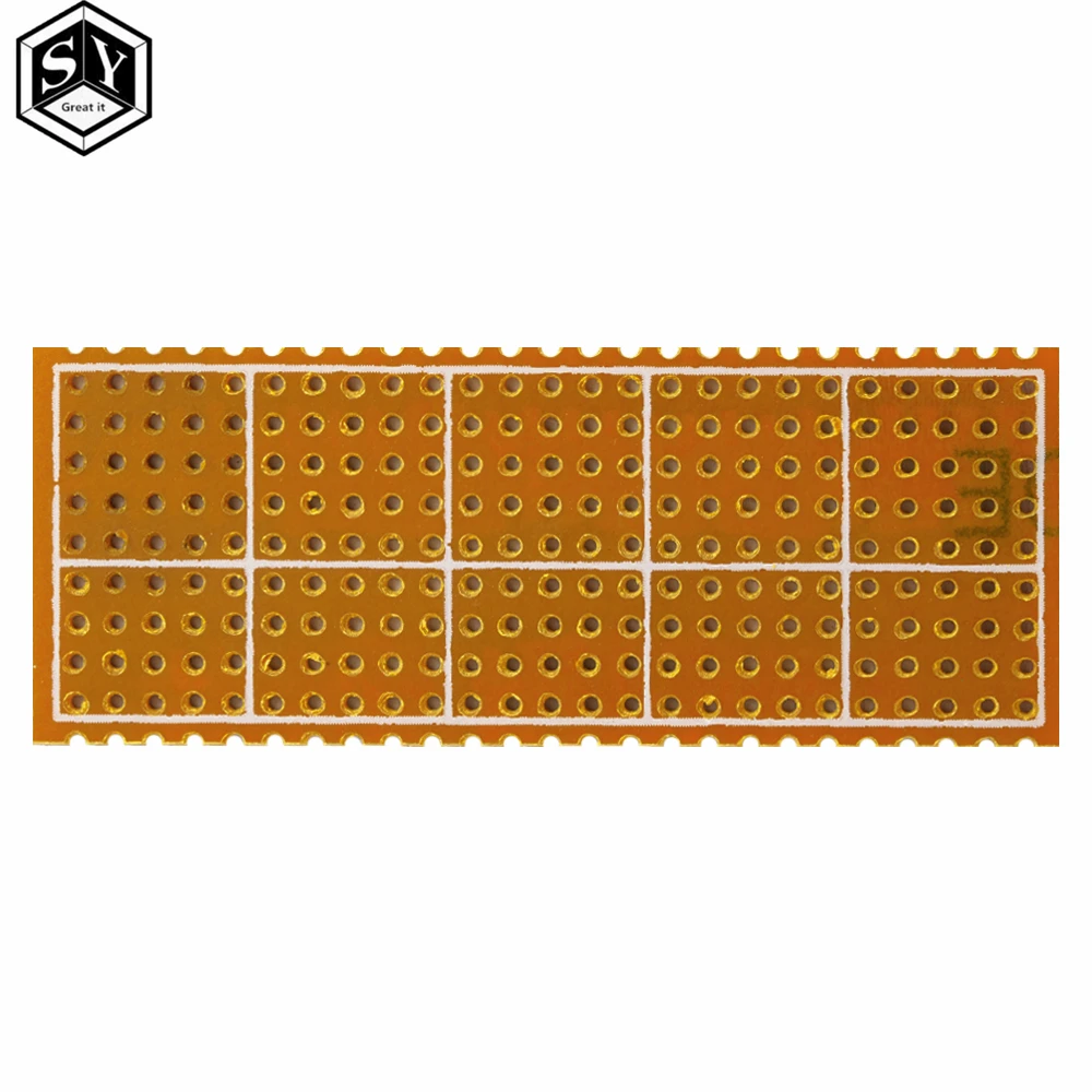 10PCS DIY 프로토타입 종이 PCB: 25x64mm 범용 실험 매트릭스 ? 단일 행 연속 구멍