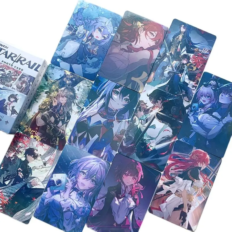 

50Pcs/Set Honkai:Star Rail Anime Laser Lomo Card Bailu, March 7th, Kafka Cosplay Figure Photocard Fans Collection Cards