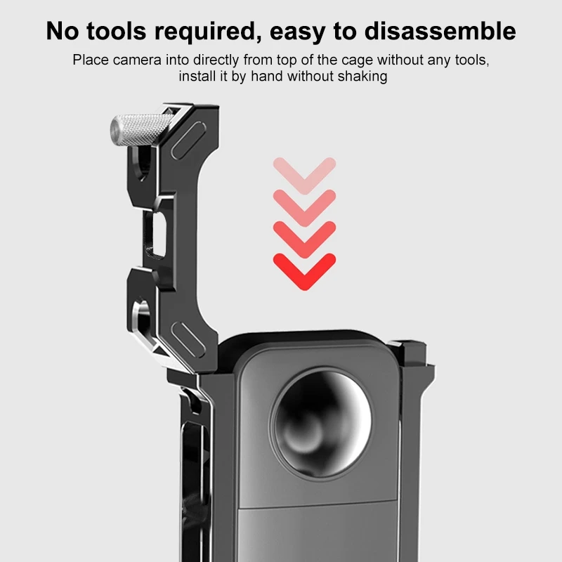 For Insta360 X3 PULUZ Metal Protective Cage Rig Housing Frame with Expand Cold Shoe Base & Tripod Adapter(