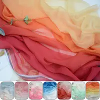Gradient Chiffon Fabric Rainbow Chinese Costume Stage Dance Sewing Craft Organza Tulle Fabric For Diy Dancing Gauze Material
