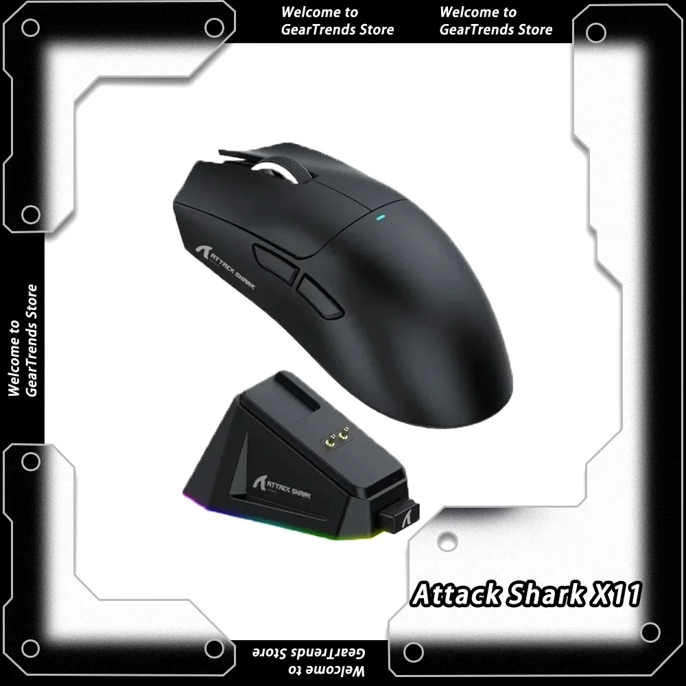 Attack Shark R1 18000dpi Wireless Mouse 1000Hz, Tri-mode Connection PAW3311 Macro Gaming Mouse stema lol e-sports brithday gifts