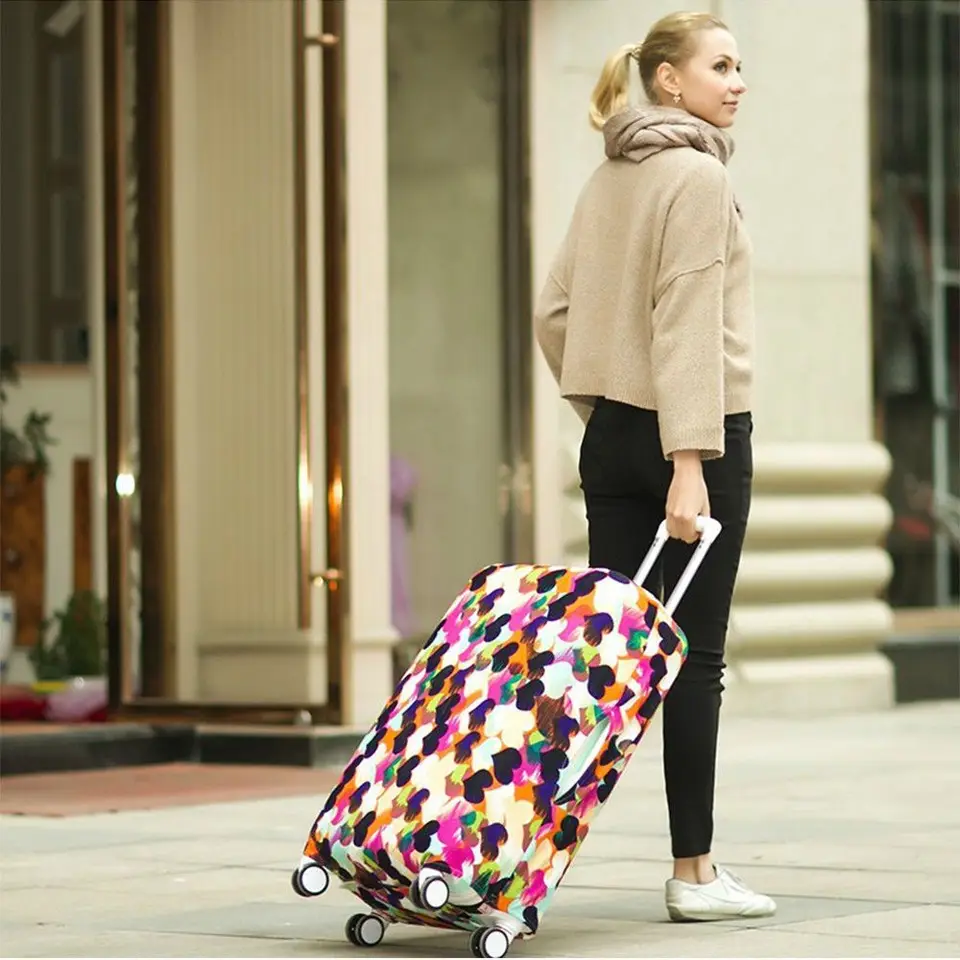 Coprivaligia Elastico 3D - Lavabile, Per Trolley, Taglie S-XL, Design Attrazioni