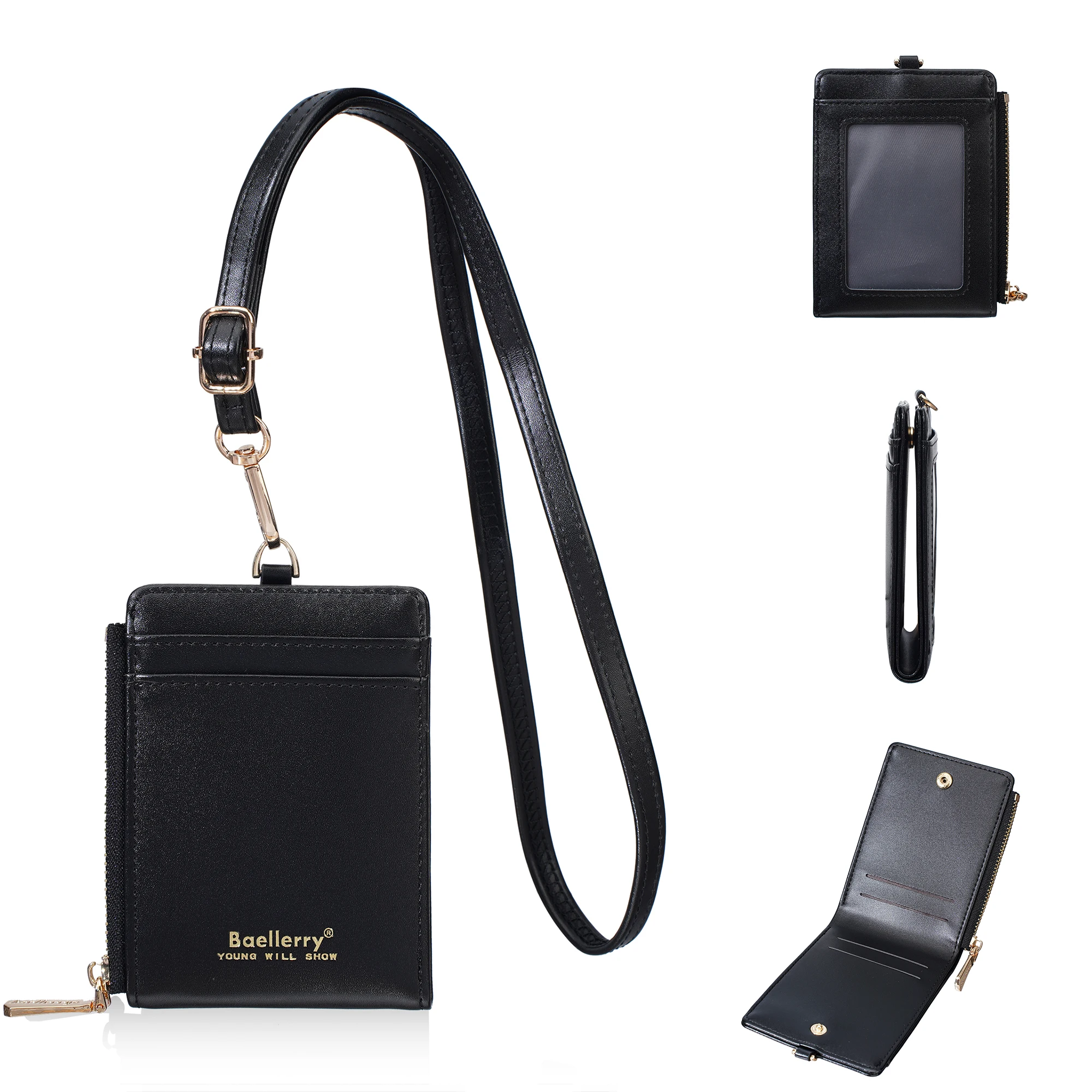 1 Stück funktioneller Handy-Kartenhalter, Ausweishalter aus PU-Leder, verstellbarer und am Hals tragbarer kompakter Kartenhalter für Frauen, tragbarer Anti-Diebstahl-Kartenhalter – Detail 11