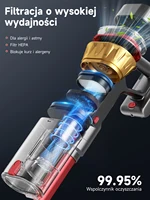 Aspirateur sans fil Tdyon 750W, aspiration ultra puissante de 85000Pa, charge rapide en 3 heures, grand réservoir à poussière de 2,8L, batterie amovible, autonomie jusqu'à 80 minutes, aspirateur à main 2-en-1 pour le nettoyage des tapis, de la maison et de l'intérieur de la voiture. 4