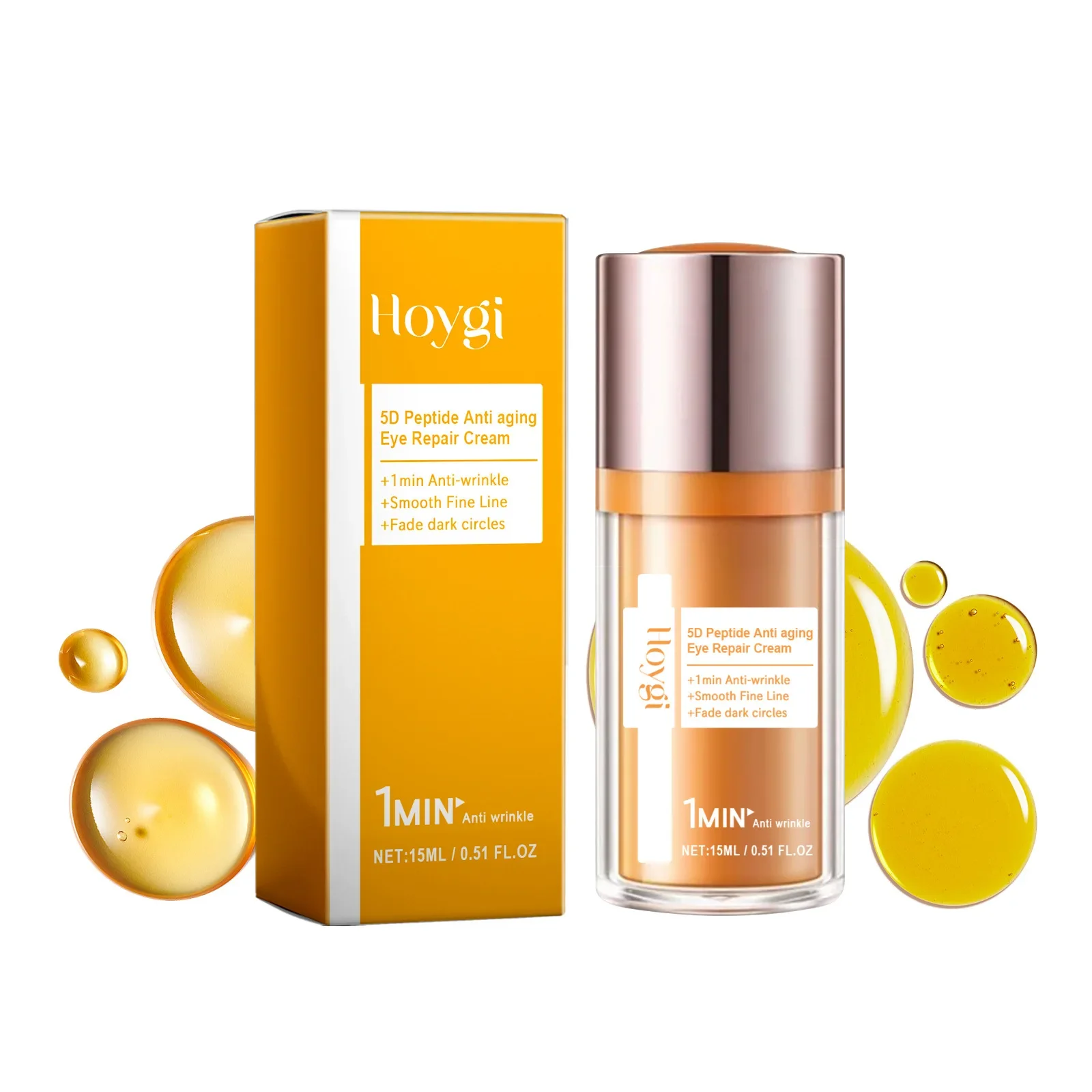 HOYGI 5D Peptide Anti-Wrinkle Eye Repair Cream Reduces Fine Lines Crow's Feet Firming and Smoothing Skin Moisturizing Eye Cream