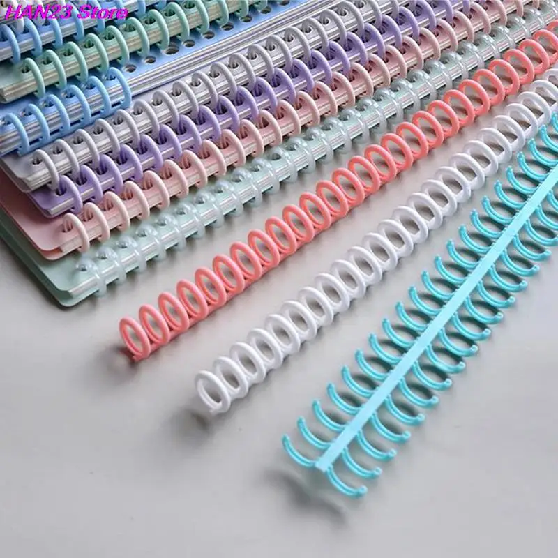 30 Holes 12mm/22mm Loose-leaf Plastic Binding Ring Spring Spiral Rings Binder Strip DIY A4 Paper Notebook Stationery 1PC