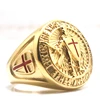 316L Stainless Steel Saint Paul Ephesians "Put On The Whole Armor Of God" Cross Knight Black Ring 4