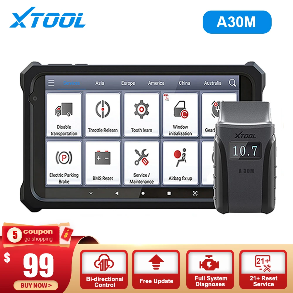 Wireless OBD2 Scanner for Android & iPhone, XTOOL Anyscan A30M 2024 Newest  Bidirectional Scan Tool with Free Updates, All System Diagnostics, 21