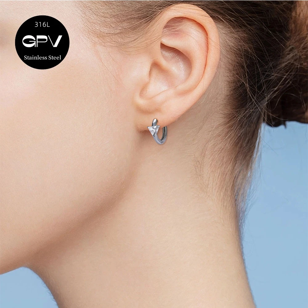 20PCS Wholesale 316L Stainless Steel Earrings New Style Set with Various Shapes of Zircon Fashion Men's and Women's Earrings