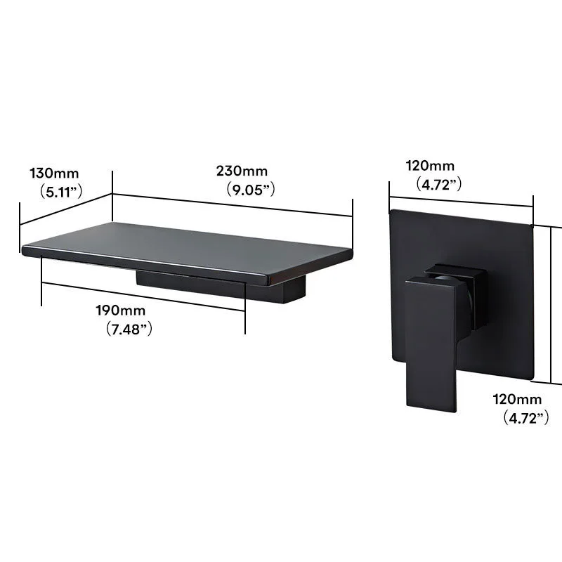 

Waterfall Hot and Cold on The Wall Mix Simple Stylish Black/white Bathroom Basin Faucet