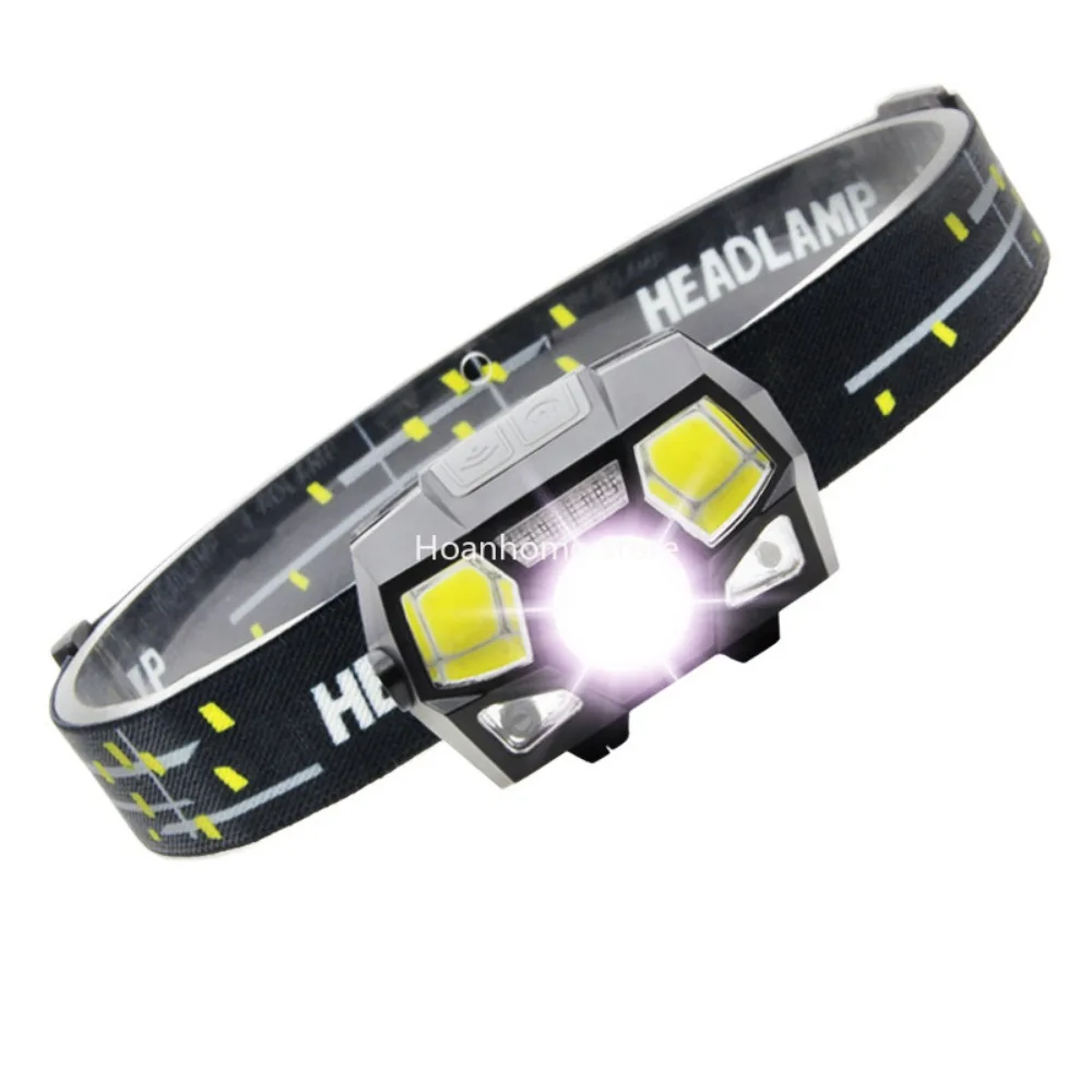 

Налобный фонарь с USB-зарядкой, яркий светодиодный водонепроницаемый индукционный Cob-фонарь для бега, Индукционная USB-лампа для приманки ночной рыбы