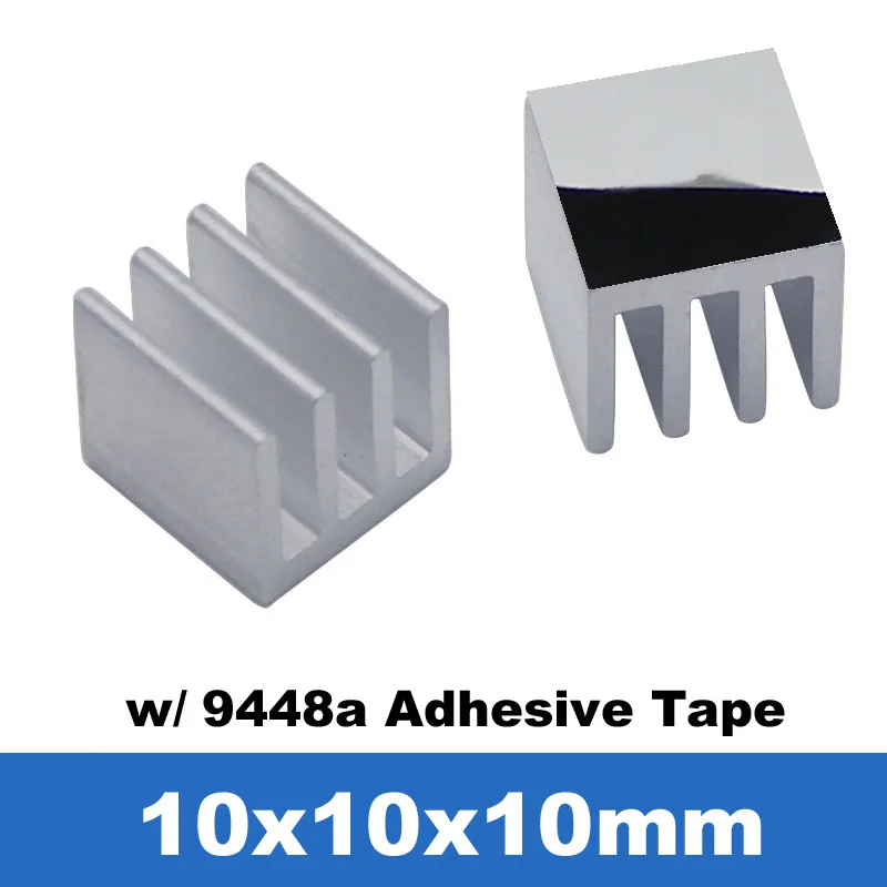 Aluminum Heatsink w/ Thermal adhesive tape Radiator,Heat sink w/ Thermally Conductive Adhesive Cooler for RAM Memory Chips-10pcs — view 4