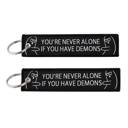 1pcs Computer Pop-up Window Quotes Embroidered Keys Tag Keychains For Motorcycles Backpack Fashion Key Ring Accessories Gifts - Image 24