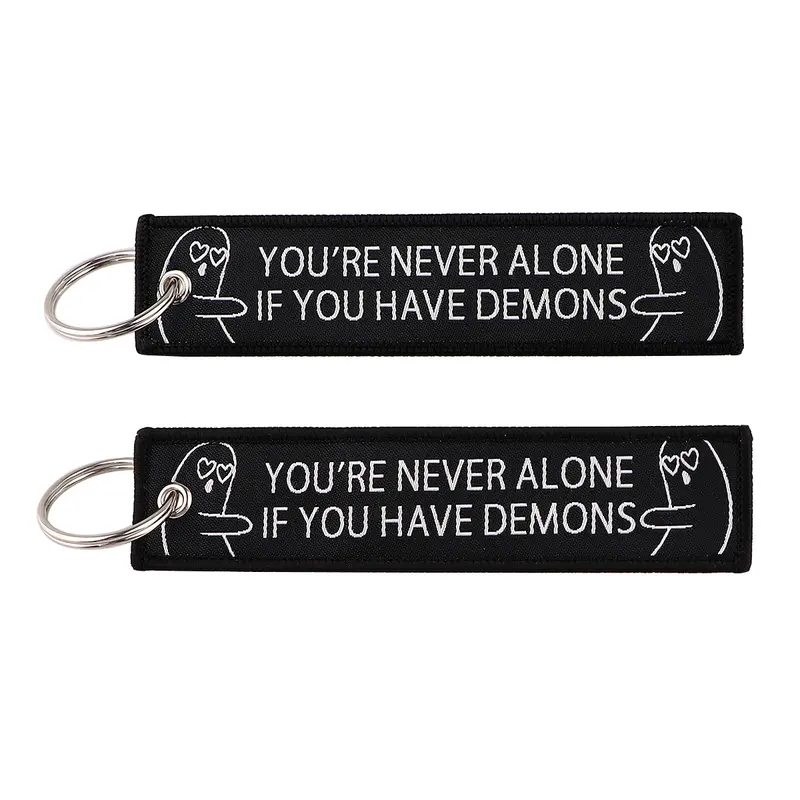 1pcs Computer Pop-up Window Quotes Embroidered Keys Tag Keychains For Motorcycles Backpack Fashion Key Ring Accessories Gifts - Image 24