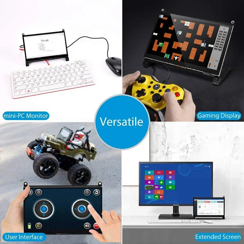   5B 7 ġ IPS ġ ũ, 1024x600 HD LCD  ÷ , RPI 4 3B   PC  AIDA64 