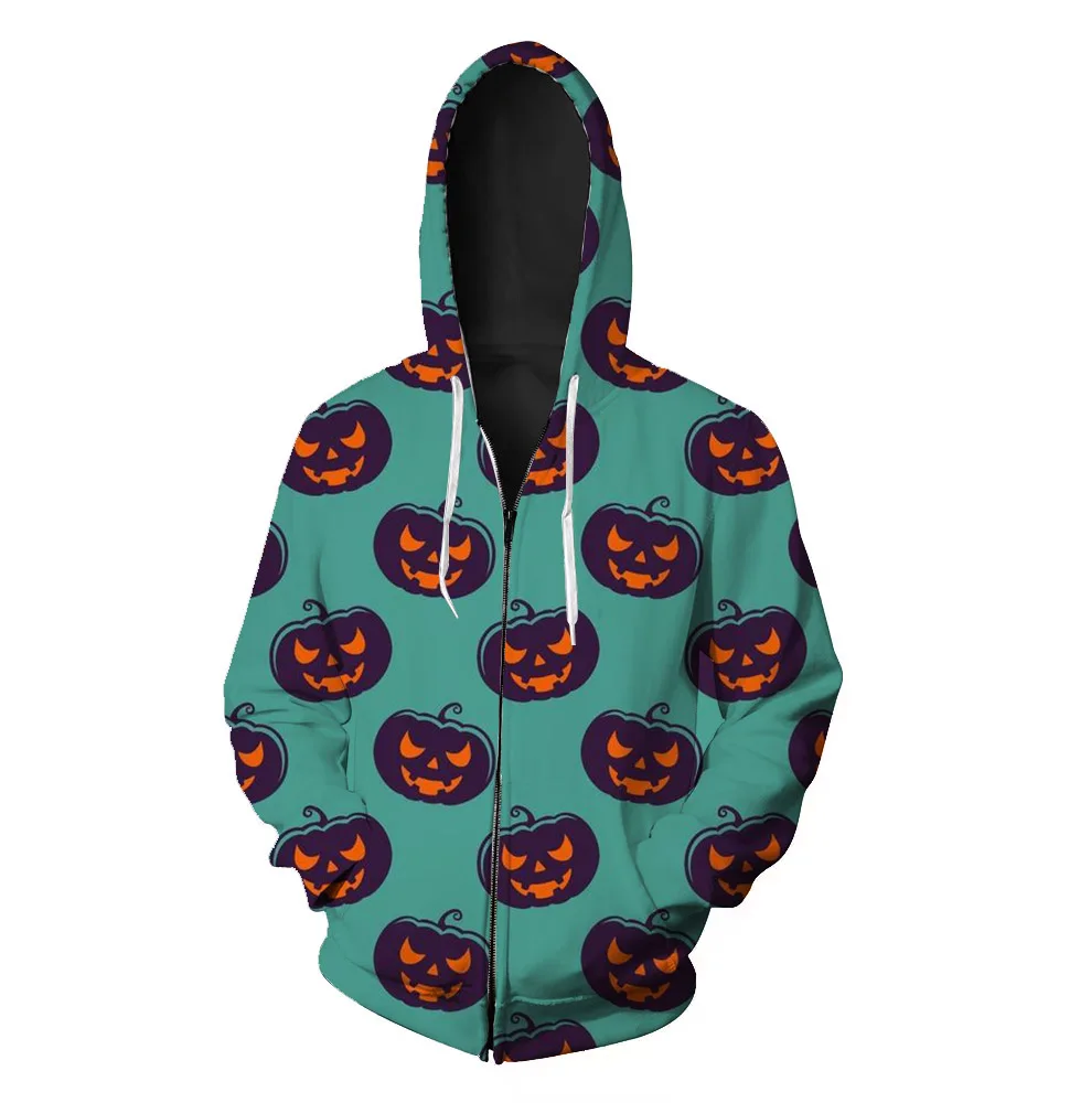 

New Horror Halloween Fall Men's Sweatshirt Disney Brand Stitch and Mickey Minnie Anime 3D Printed Fashion Casual Zip Hoodie