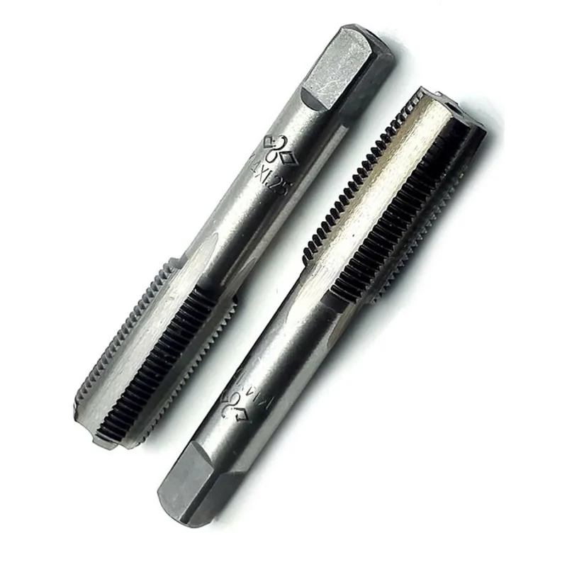 키트 탭 세트 피치 툴 14mmx1.25 2개 CNC 기계 고속 강철 금속 가공 미터법 테이퍼 나사 실용적인 도구