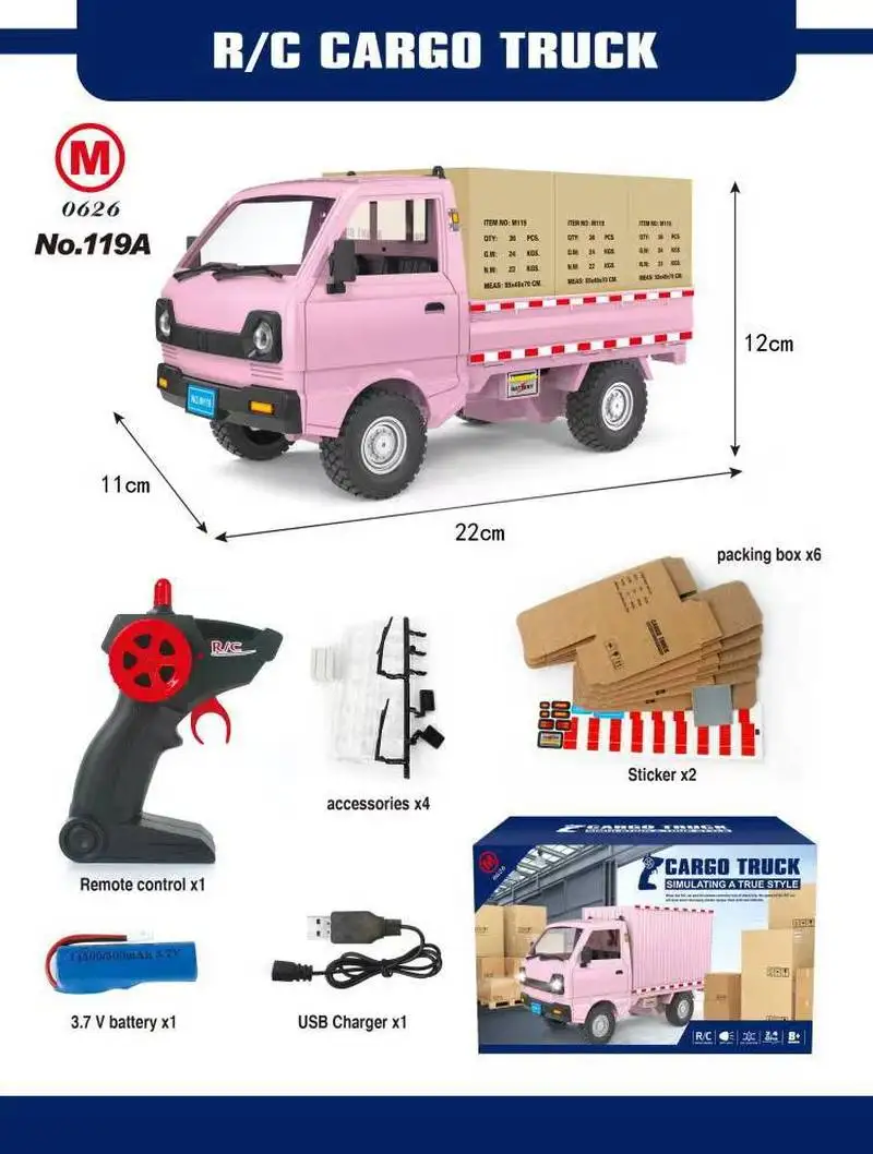 Simulation remote control car Suzuki Wuling micro card box truck Liuzhou car charging truck truck children's toy gift 6